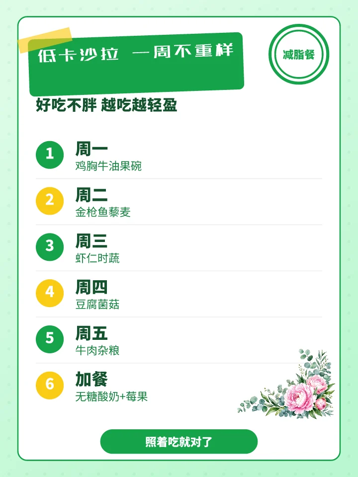 低卡沙拉一周不重样