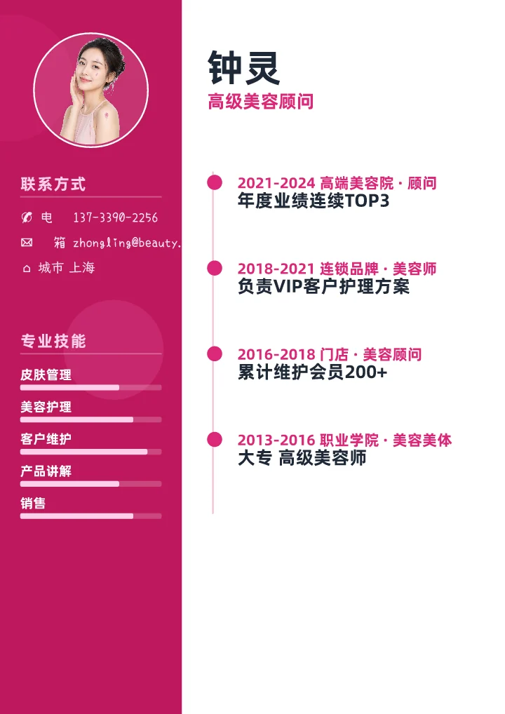 钟灵 · 美容顾问