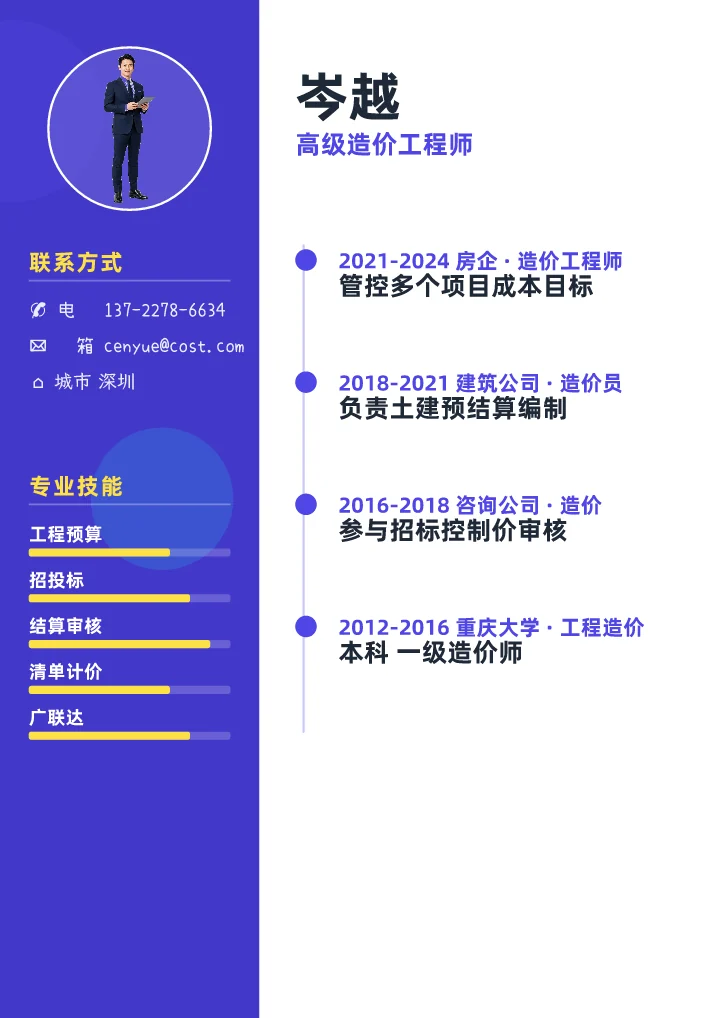 岑越 · 工程造价