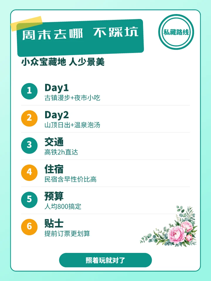 周末去哪不踩坑